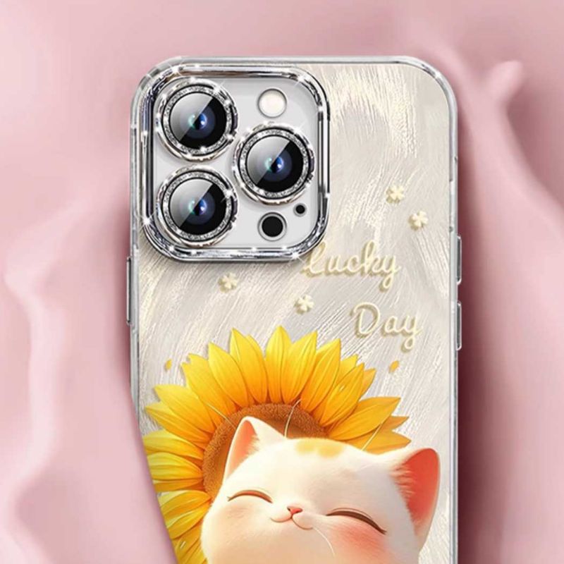 Coques Souple en Silicone iPhone Série pour Femme à Motif de Chat Mignon