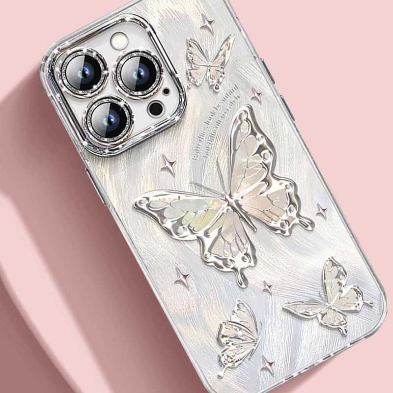 Coques Souple en Silicone iPhone Série pour Femme à Motif Papillon