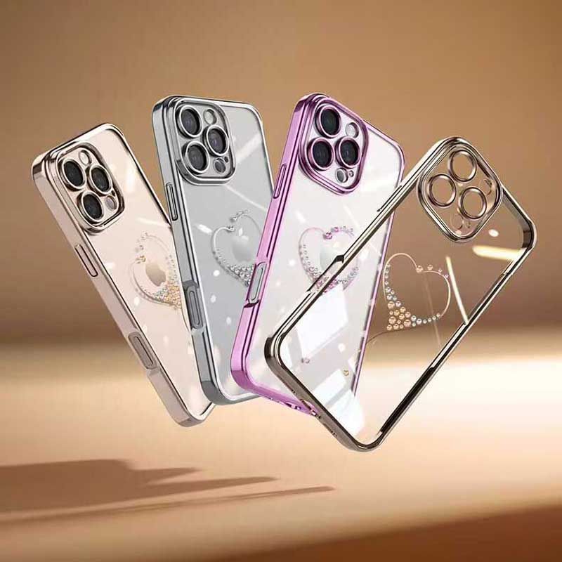 Femme Coques pour iPhone 16 Incrustée de Cristaux