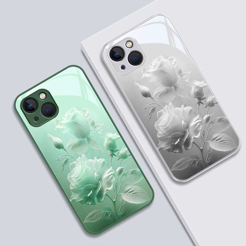 iPhone Série Coques pour Femme Imprimée en Verre Trempé