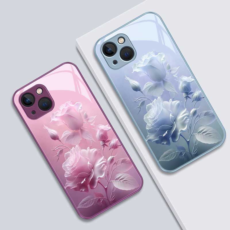 iPhone Série Coques pour Femme Imprimée en Verre Trempé