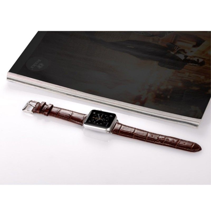 Bracelet Apple Watch 42 Mm En Cuir - Peau De Crocodile