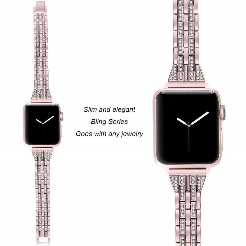 Bracelet Apple Watch 44/42 Mm Stainless Et Strass