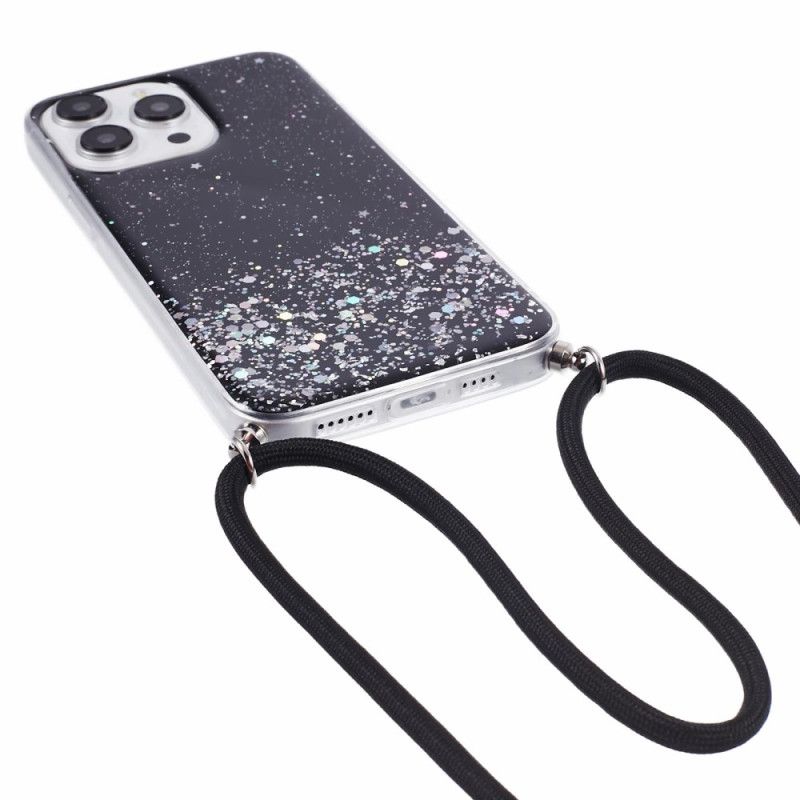 Coque à Cordon iPhone 16 Pro Max Paillettes