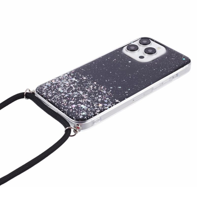 Coque à Cordon iPhone 16 Pro Paillettes