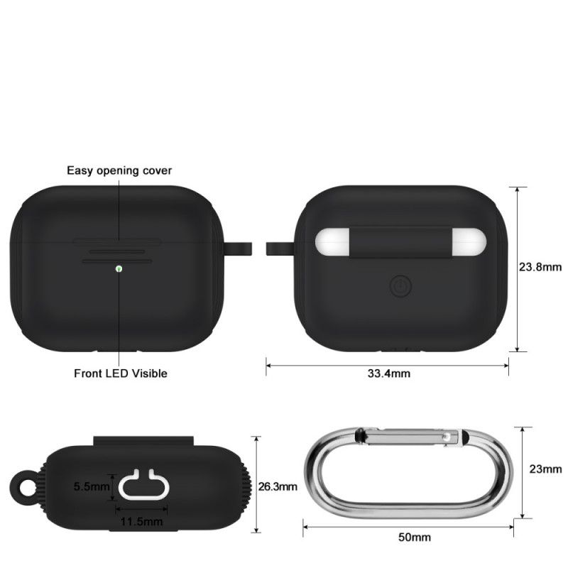 Coque Airpods Pro Silicone Classique Avec Mousqueton