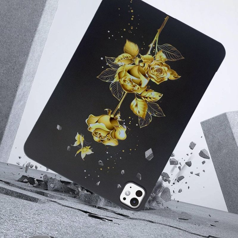 Coque iPad Pro 13 (2024) Roses Dorées