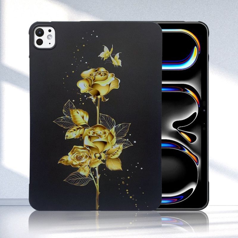 Coque iPad Pro 13 (2024) Roses Dorées