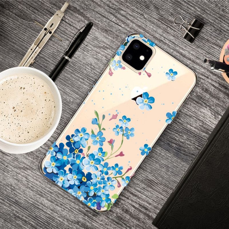 Coque iPhone 11 Bouquet De Fleurs Bleues