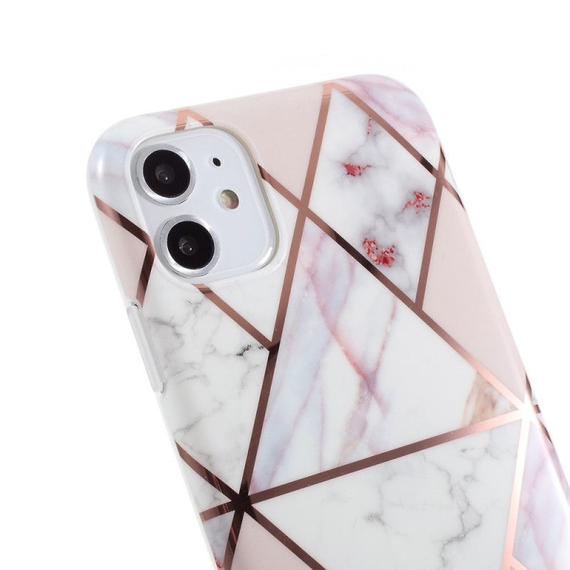 Coque iPhone 11 Marbre Géométrie Colorée