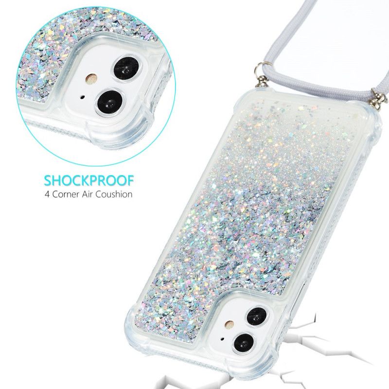 Coque iPhone 11 Paillettes Avec Cordon