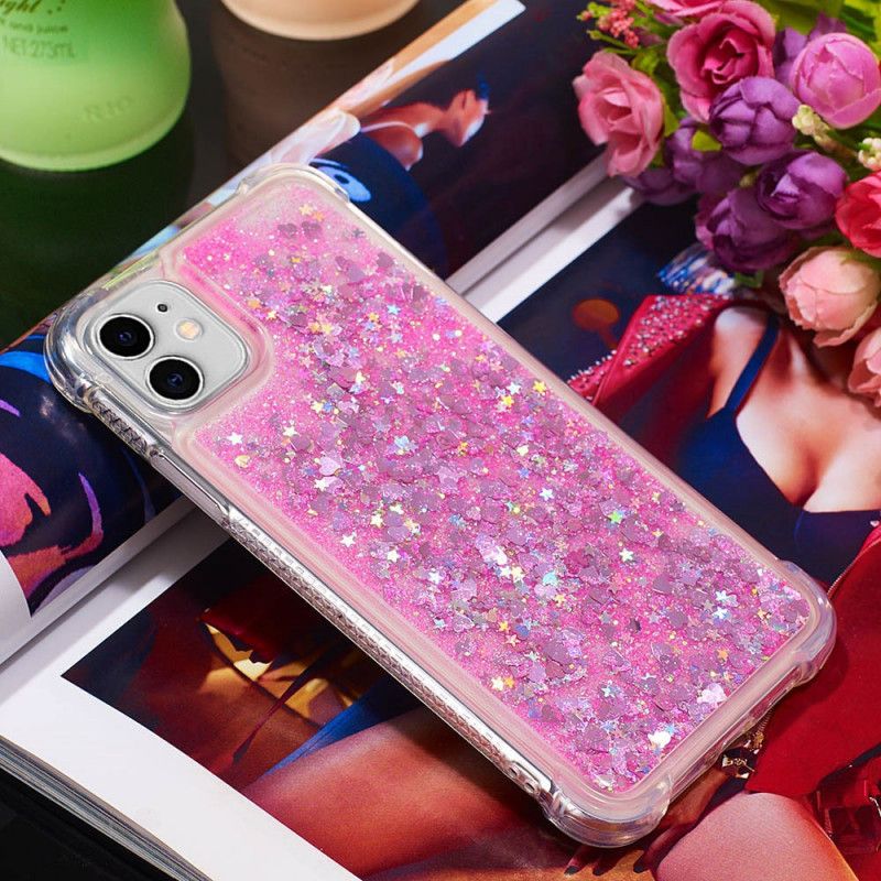 Coque iPhone 11 Paillettes Et Cordon