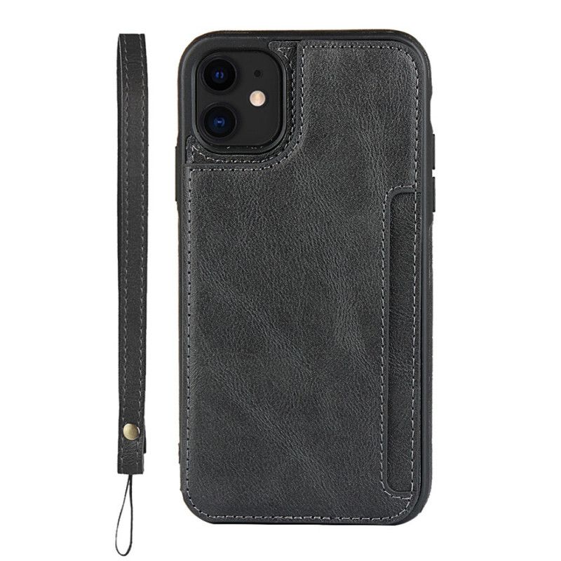 Coque iPhone 11 Porte-cartes Support Et Lanière