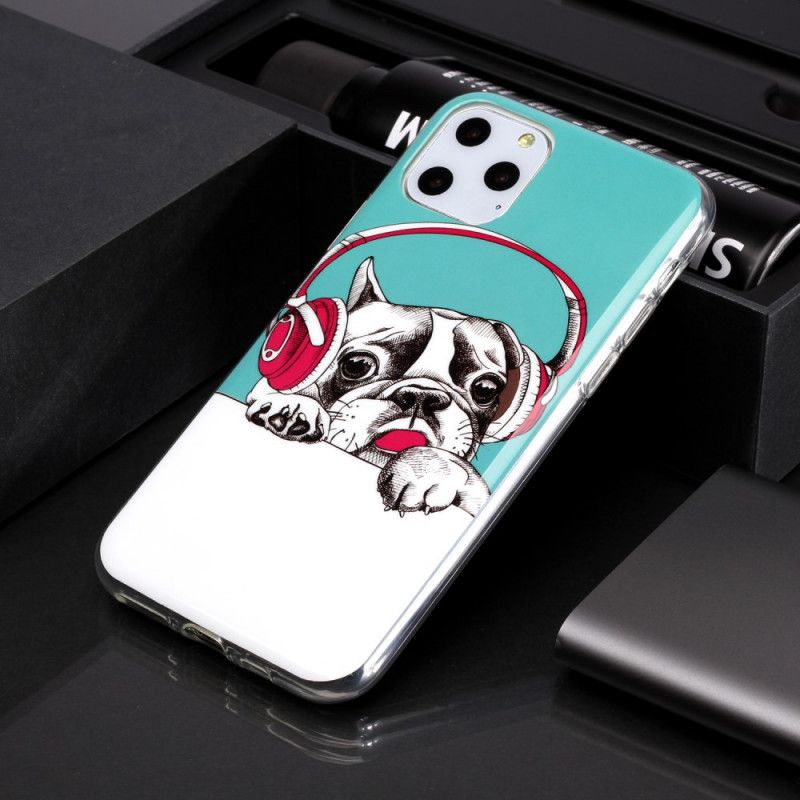 Coque iPhone 11 Pro Chien Fluorescente