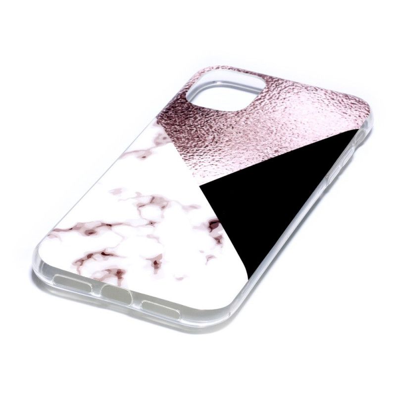 Coque iPhone 11 Pro Effet Marbre Geométrie Violet