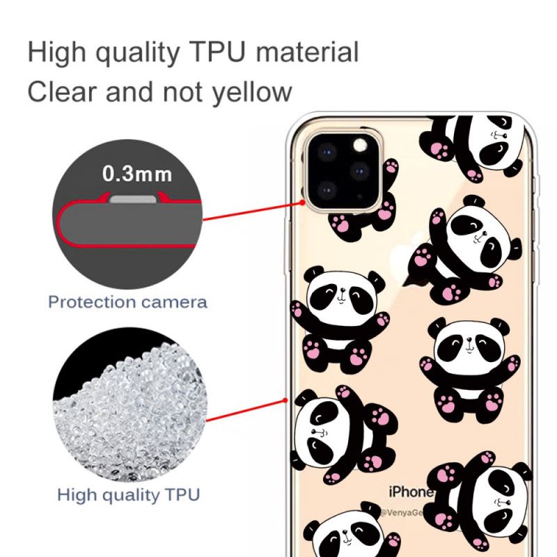 Coque iPhone 11 Pro Top Pandas Fun