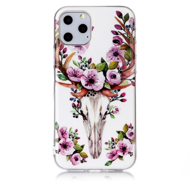 Coque iPhone 11 Pro Wapiti Fleuri Fluorescente