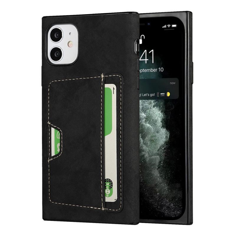 Coque iPhone 11 Silicone Et Velours Porte-carte