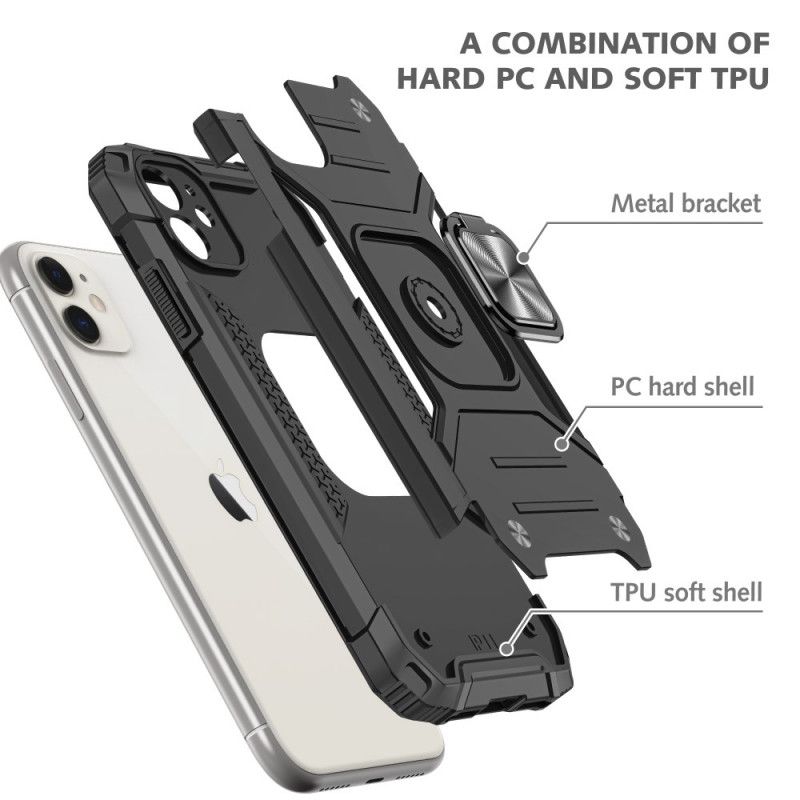 Coque iPhone 11 Style Armure Anneau-support