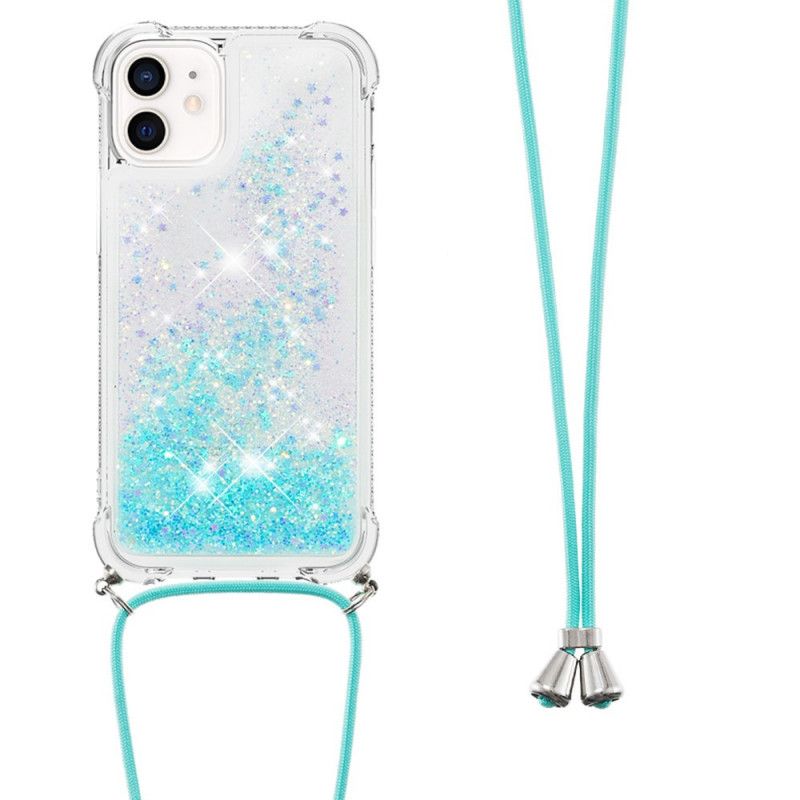 Coque iPhone 12 Mini Paillettes Et Cordon