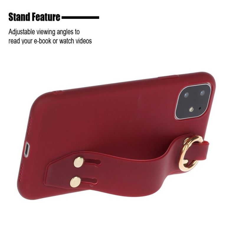 Coque iPhone 12 Mini Silicone Avec Sangle Support