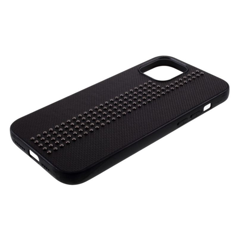 Coque iPhone 12 Mini Simili Cuir Et Rivets