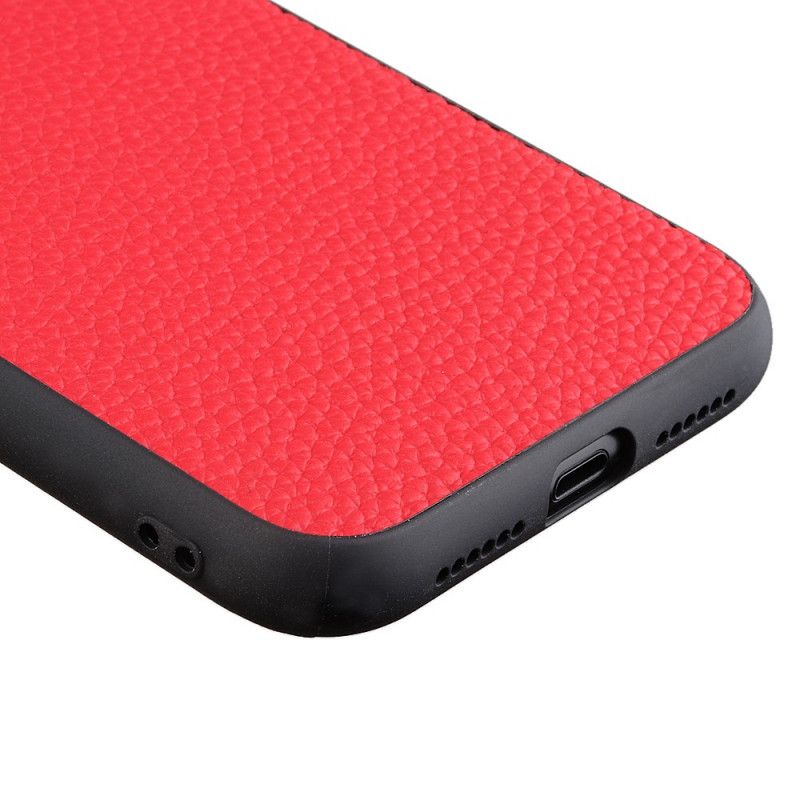 Coque iPhone 12 Mini Véritable Cuir Litchi