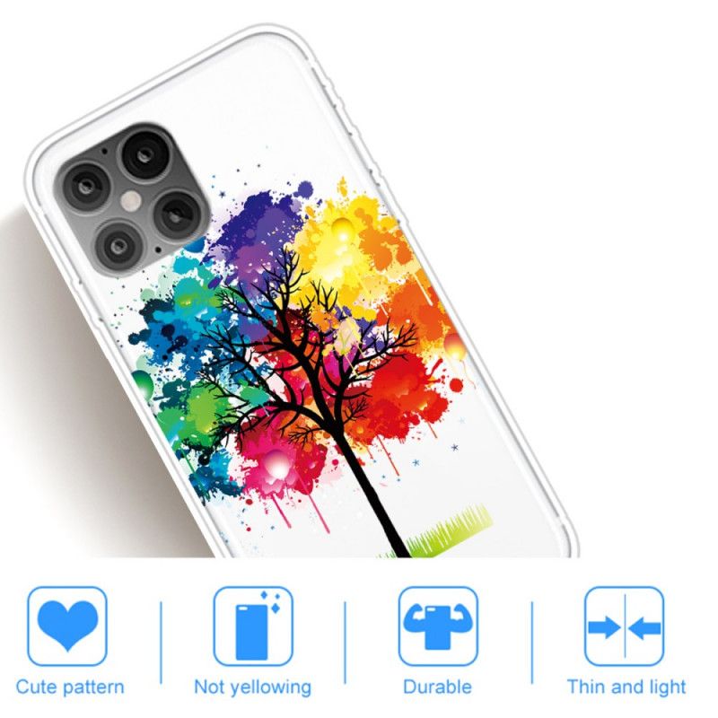 Coque iPhone 12 Pro Max Transparente Arbre Aquarelle