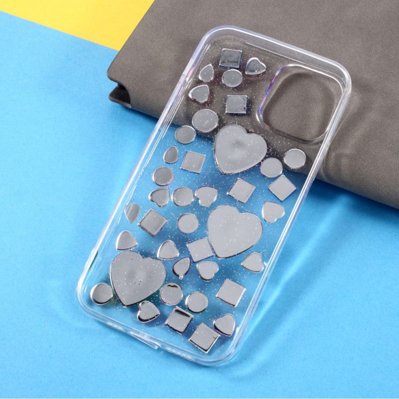 Coque iPhone 12 / 12 Pro Silicone Transparent Et Pierres Précieuses