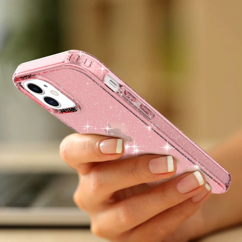 Coque iPhone 12 / 12 Pro Transparente Paillettes Renforcée