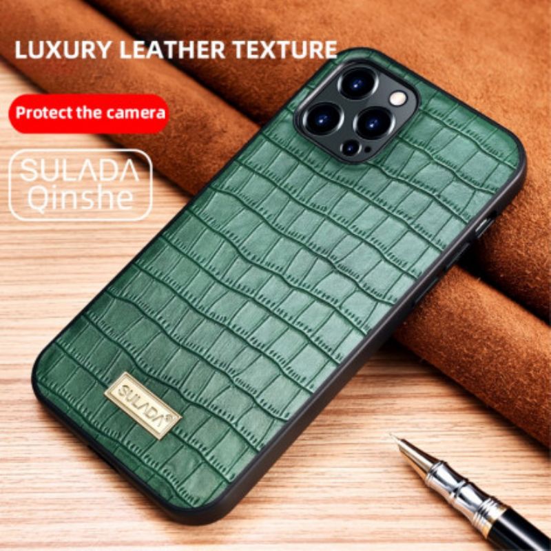 Coque iPhone 13 Effet Peau Crocodile Sulada