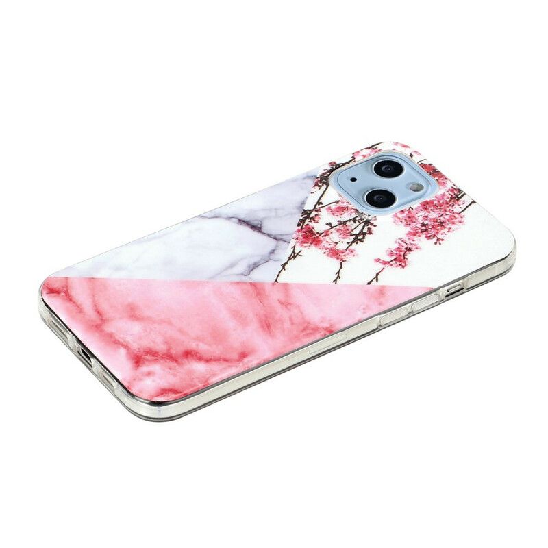 Coque iPhone 13 Marbrée Fleurs De Prunier