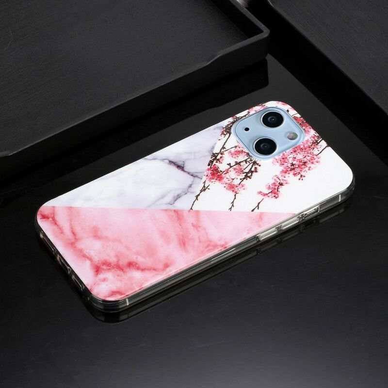 Coque iPhone 13 Marbrée Fleurs De Prunier