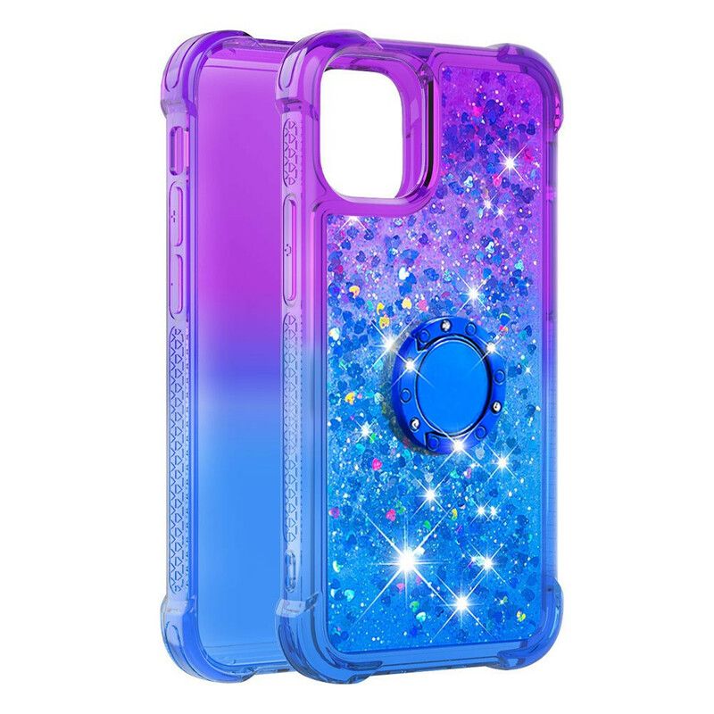 Coque iPhone 13 Paillettes Anneau-support