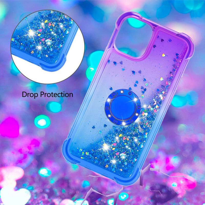 Coque iPhone 13 Paillettes Anneau-support