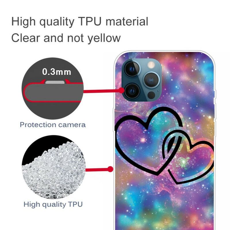 Coque iPhone 13 Pro Coeurs Enchaînés