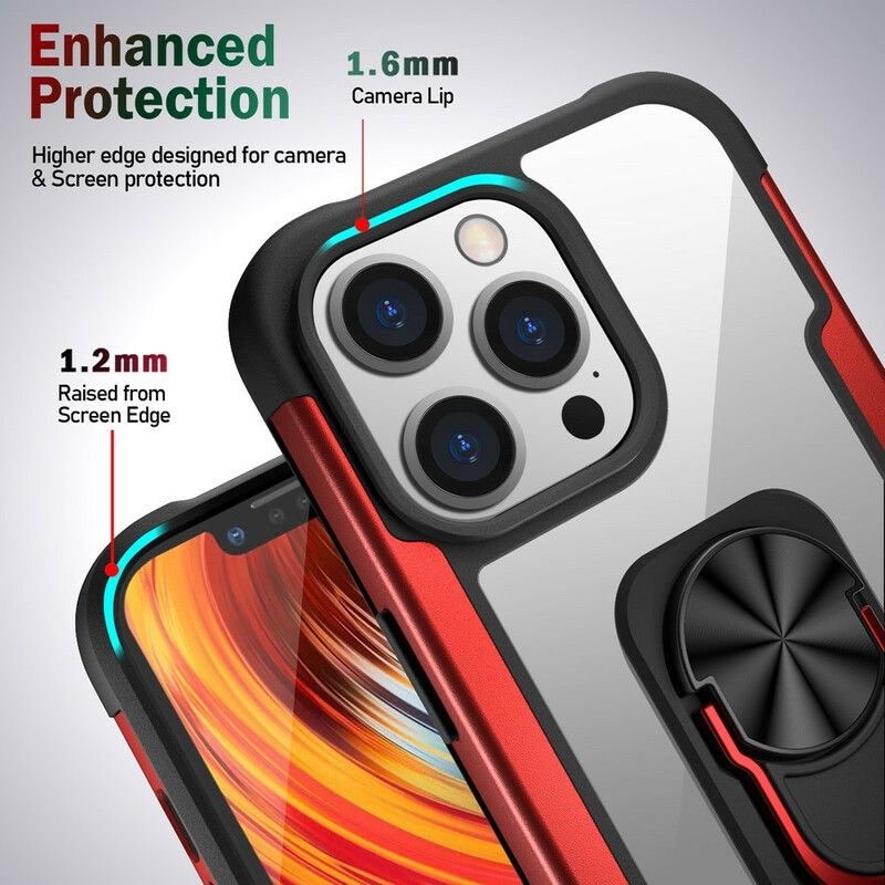 Coque iPhone 13 Pro Effet Métal Anneau-support