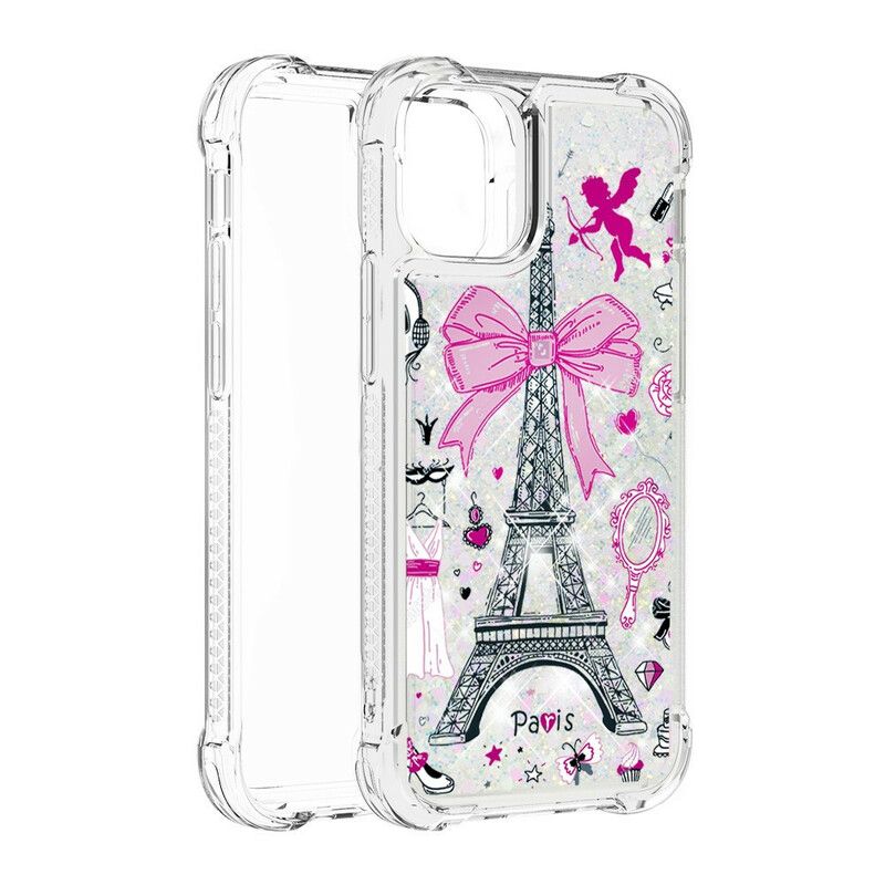 Coque iPhone 13 Pro La Tour Eiffel Paillettes