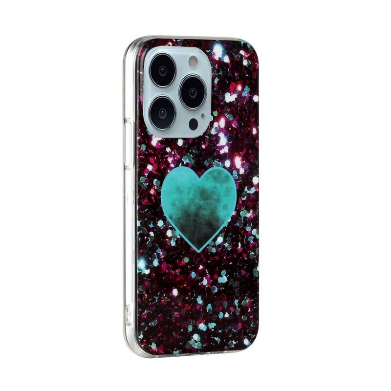 Coque iPhone 13 Pro Marbre Paillettes