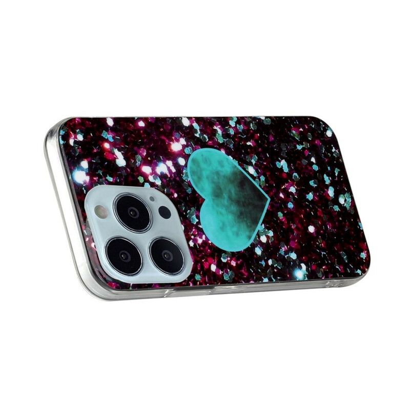 Coque iPhone 13 Pro Marbre Paillettes