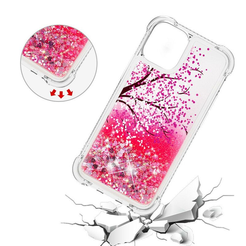 Coque iPhone 13 Pro Max Arbre Paillettes