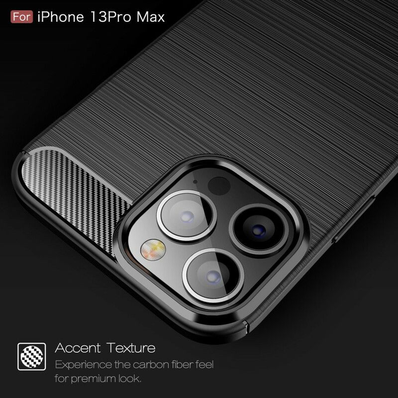 Coque iPhone 13 Pro Max Fibre Carbone Brossée