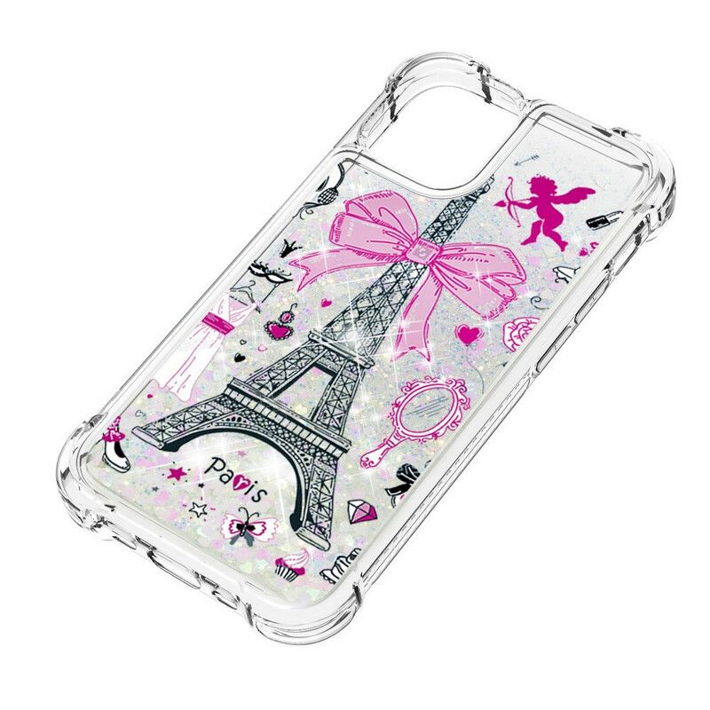 Coque iPhone 13 Pro Max La Tour Eiffel Paillettes