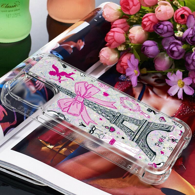 Coque iPhone 13 Pro Max La Tour Eiffel Paillettes