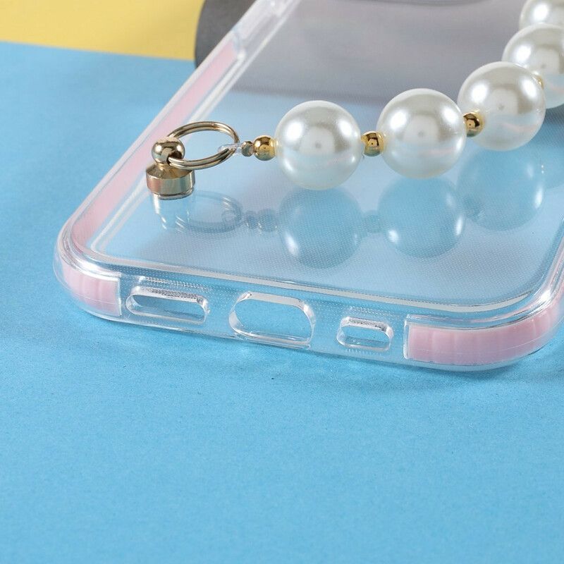 Coque iPhone 13 Pro Silicone Bracelet Perles