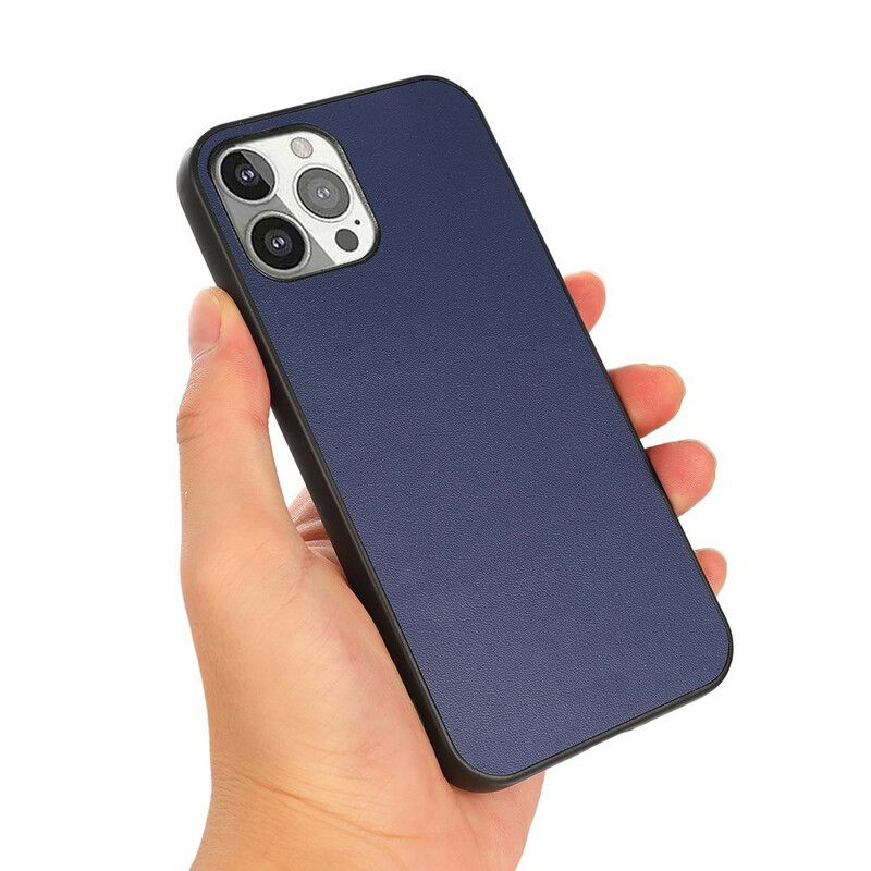 Coque iPhone 13 Pro Véritable Cuir Litchi