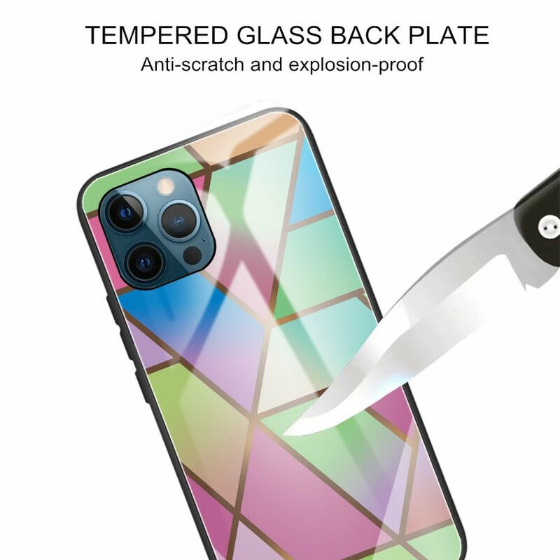 Coque iPhone 13 Pro Verre Trempé Marbre Géométrie