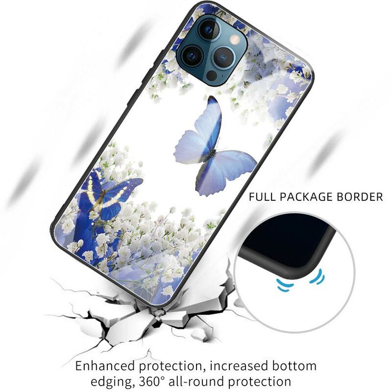 Coque iPhone 13 Pro Verre Trempé Papillons Design