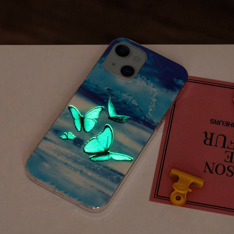 Coque iPhone 13 Série Papillons Fluorescente