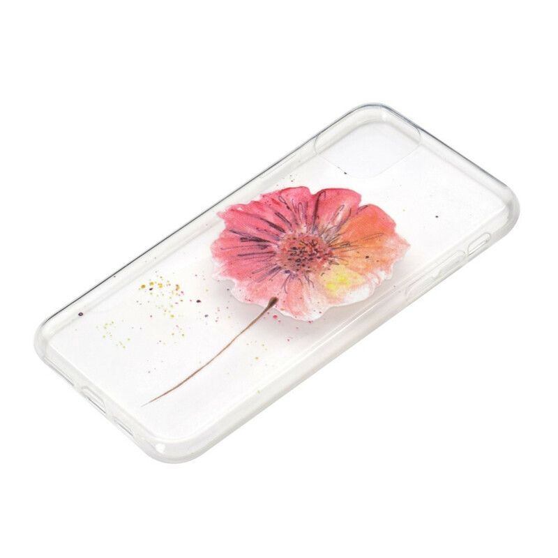 Coque iPhone 13 Transparente Coquelicot Aquarelle